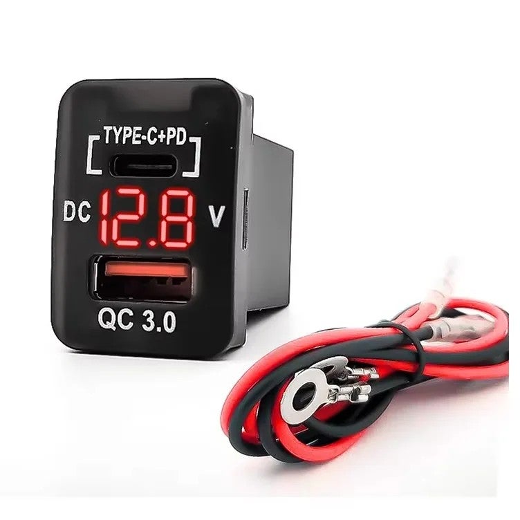 Bluejw Dual USB Car Charger for Toyota, Quick Charge 3.0 & USB-C PD Fast Automobile Charger Adapter - Image 1